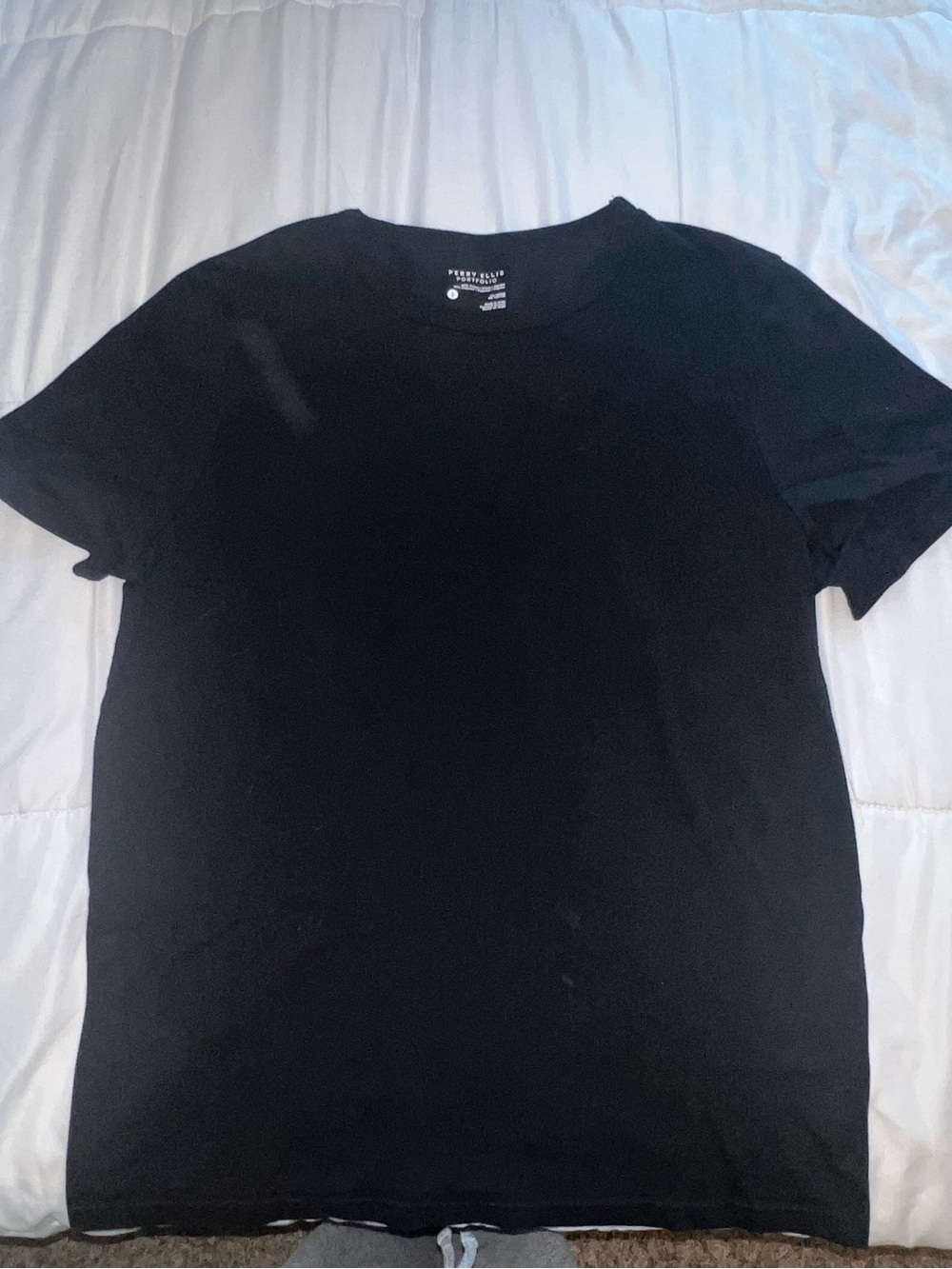 Perry Ellis Black Short Sleeve Crew Neck Tee